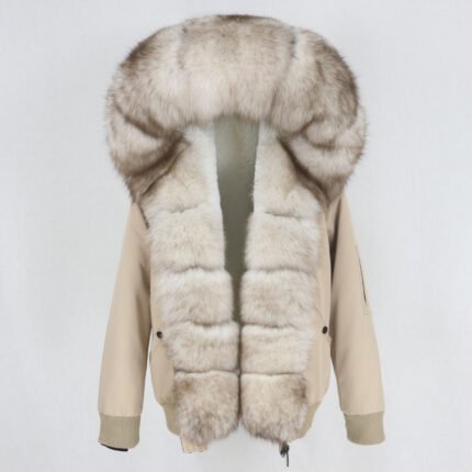 New Parka Thick Raccoon Fur Liner Detachable Jacket